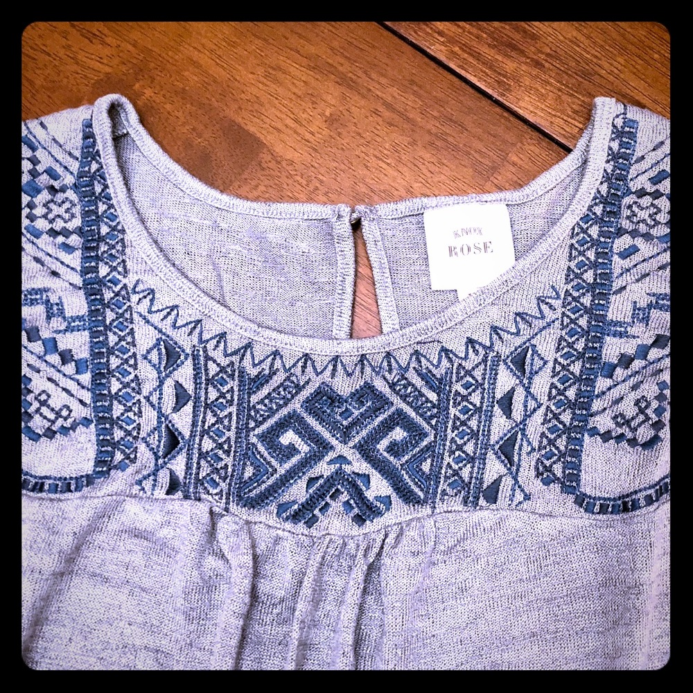 Gray Bohemian Top